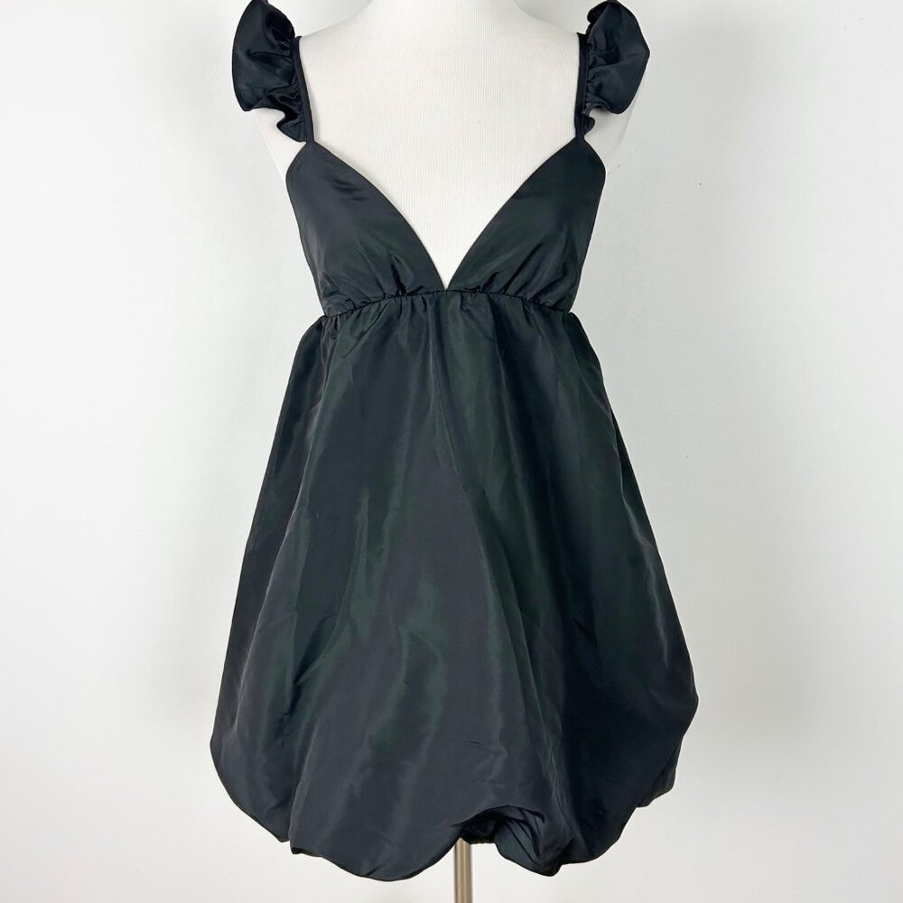 NEW Wild Fable Black Bubble Hem Dress Satiny Size XS Women's